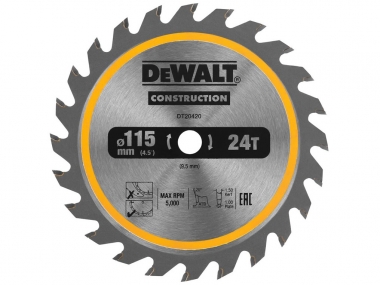 DEWALT DT20420 tarcza piła do drewna 24z 9,5 / 115mm do DCS571