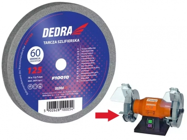 DEDRA F10010 tarcza kamień szlifierski do szlifierki stołowej  125mm P60 16/12,7