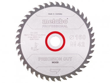 METABO 28-072 Precision Cut tarcza do drewna piła 42z  20 / 160mm