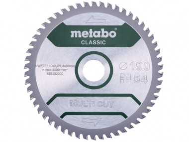 METABO 28-282 Multi Cut Classic tarcza do drewna metalu 54z 30 / 190mm