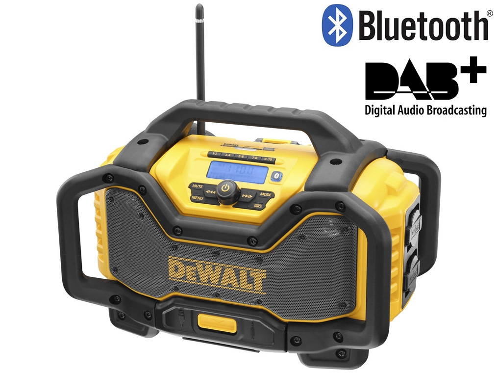 DEWALT DCR027 radio budowlane Bluetooth DAB+ ładowarka AKUMULATOROWE