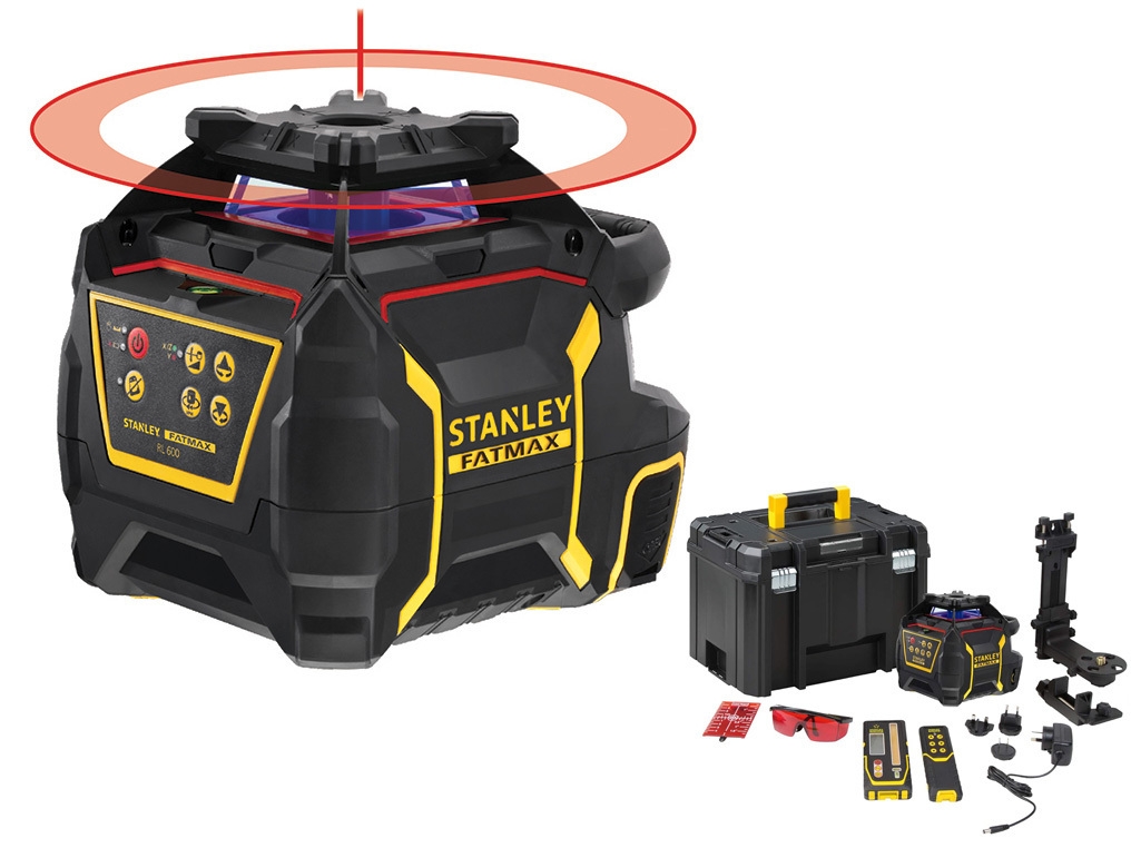 STANLEY X600LR laser obrotowy 60/600m 360° + detektor uchwyt