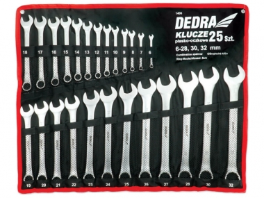 DEDRA 1406 klucze płaskooczkowe 6-32mm x25 zestaw