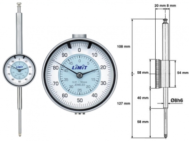 LIMIT 119130102 czujnik zegarowy udaroodporny 50mm 