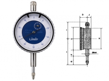 LIMIT 43970201 czujnik zegarowy udar 0-10mm 0,01mm