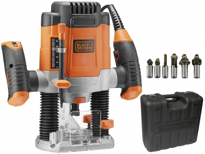 BLACK&DECKER KW1200EKA frezarka górnowrzecionowa 6, 8mm 1200W walizka