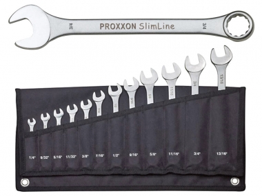 PROXXON 23816 klucze płasko-oczkowe calowe x12 zestaw