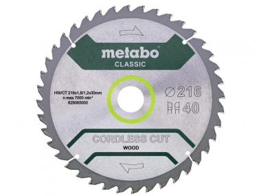 METABO 28-065 Cordless Cut tarcza do drewna 40z 216mm