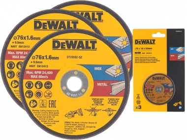 DEWALT DT20592 tarcza korundowa metalu 76mm 3szt. zestaw