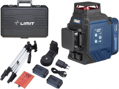LIMIT 1180-RH laser krzyżowy liniowy 3x360° 30m czerwony + statyw walizka