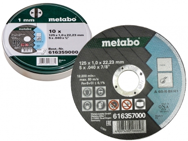 METABO 616359000 tarcza korundowa do metalu 125mm x10 - puszka