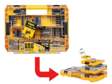 DeWALT DT70767 TOUGH CASE wiertła do metalu drewna bity nasadki x80 zestaw